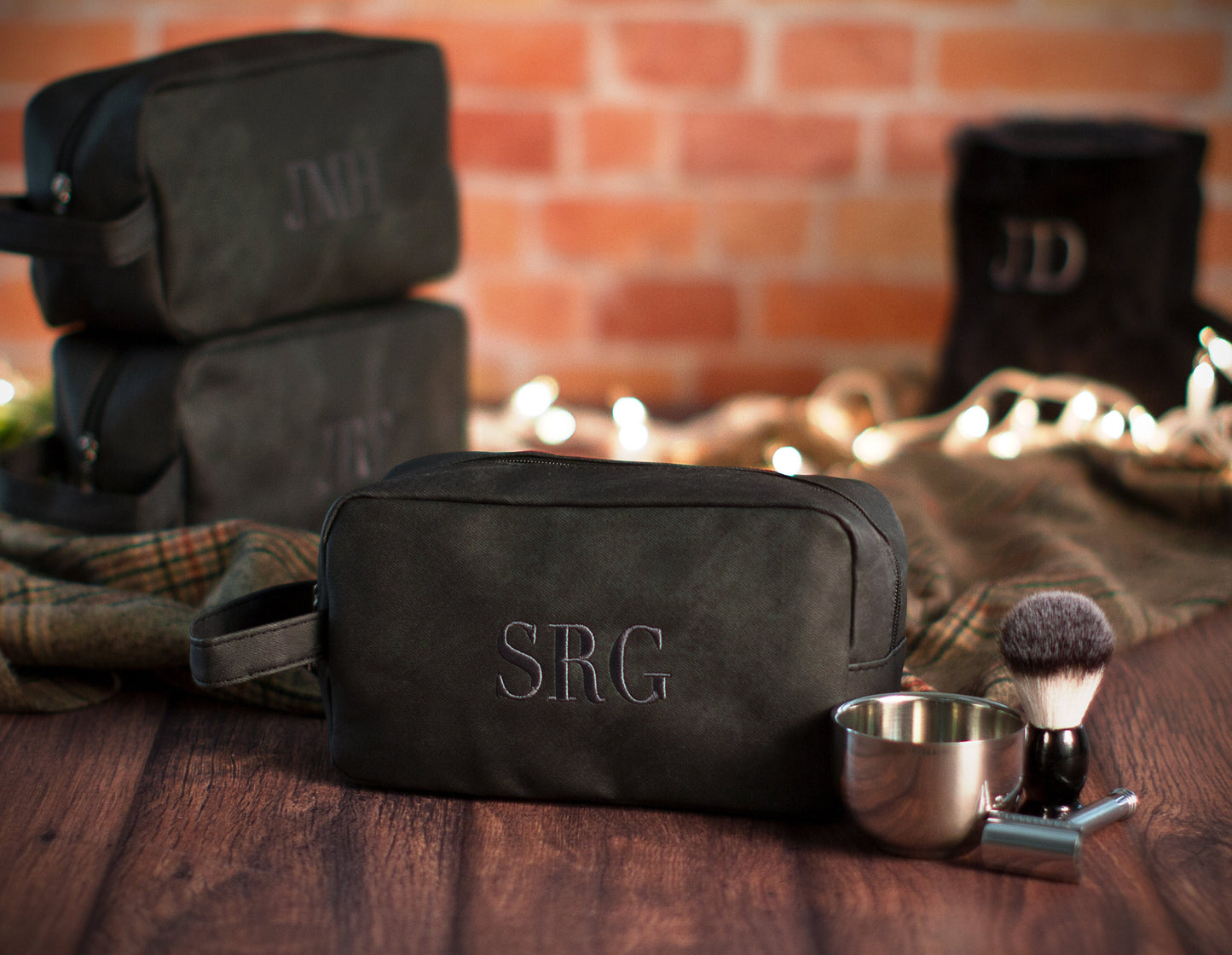 The Roadhouse Faux-Leather Dopp Kit — personalized faux-leather dopp kit