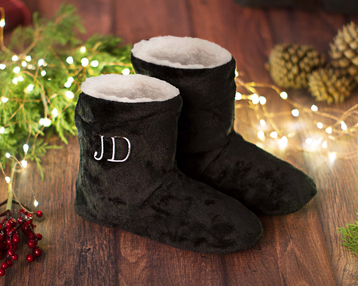 The Lodge Men's Fleece Bootie Slipper — personalized men's slippers
