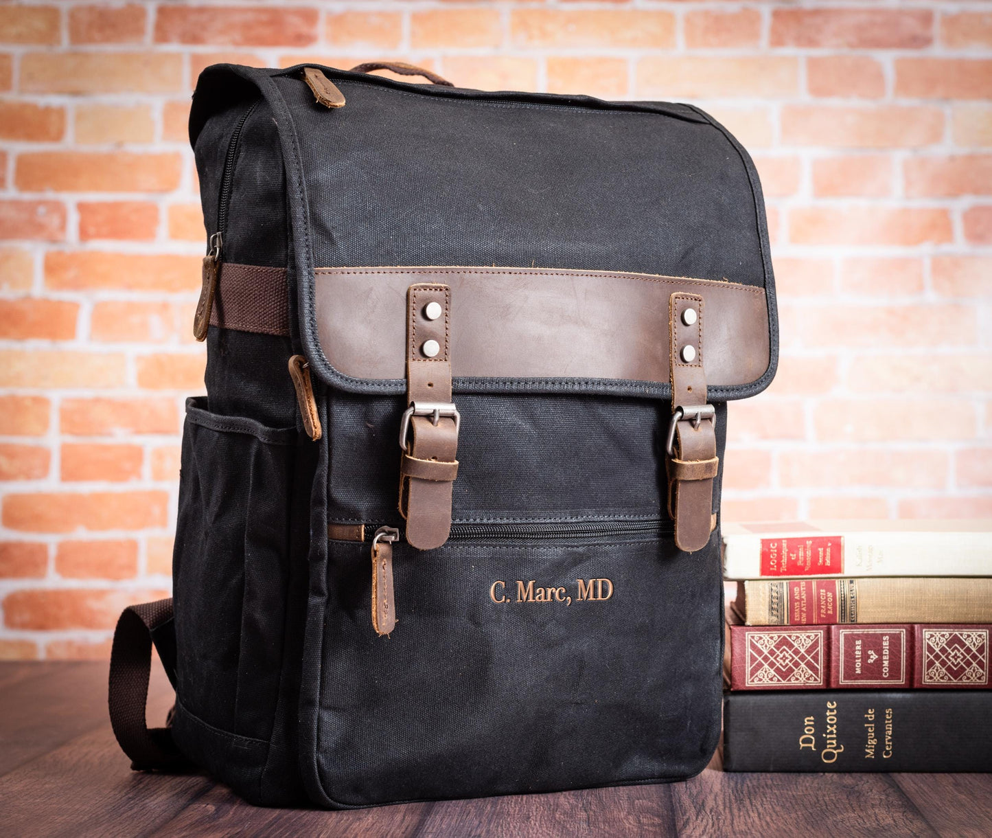 The Long Haul Waxed Canvas Backpack — personalized waxed canvas laptop backpack
