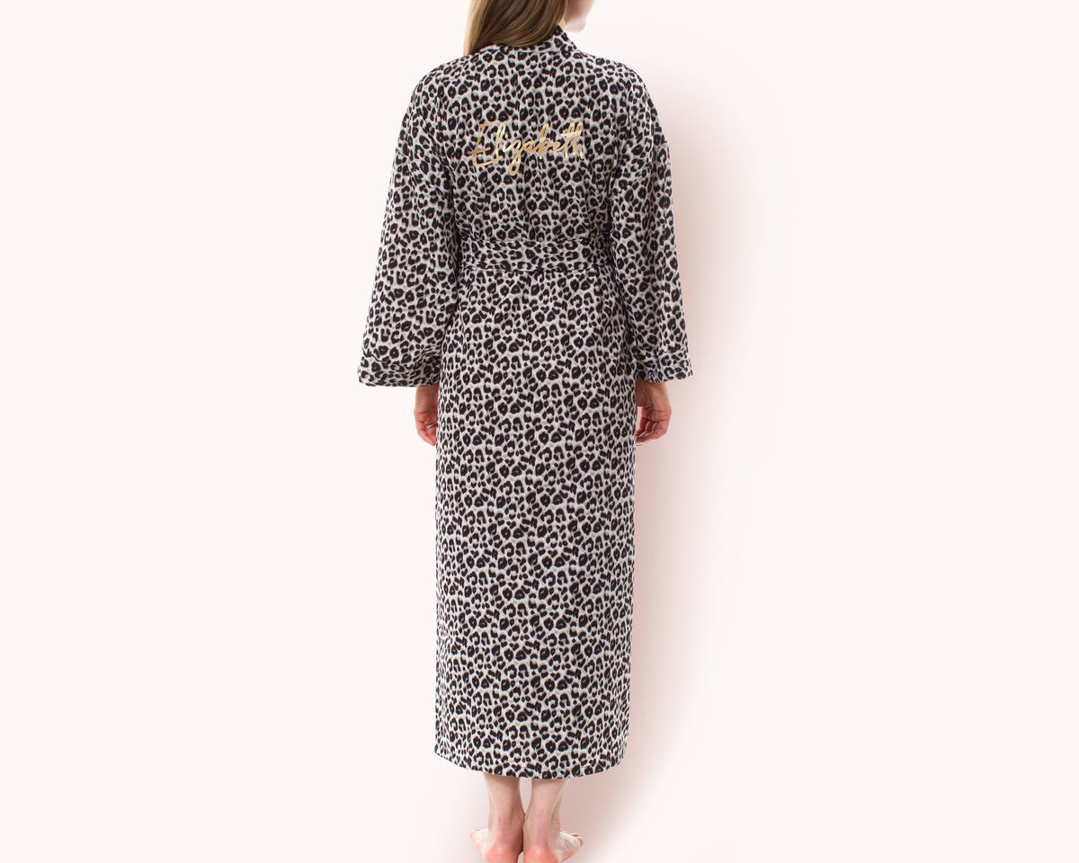 The Wild Card Leopard Print Robe — personalized leopard print robe