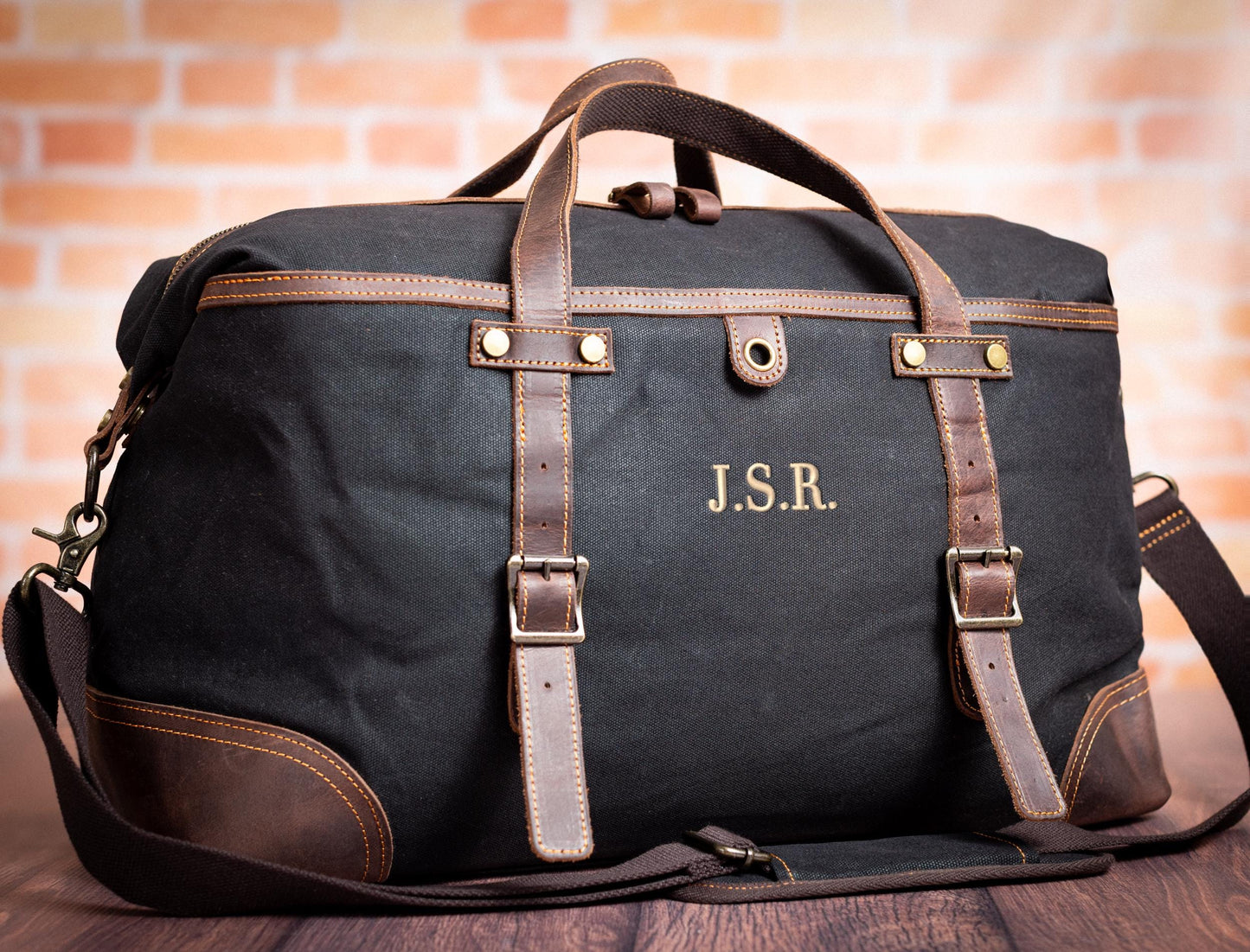 The Heritage Weekender Waxed Canvas Duffle — personalized waxed canvas & leather weekender