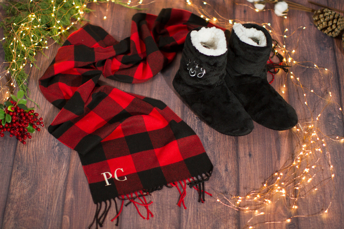 The Bonfire Plaid Scarf — personalized plaid scarf