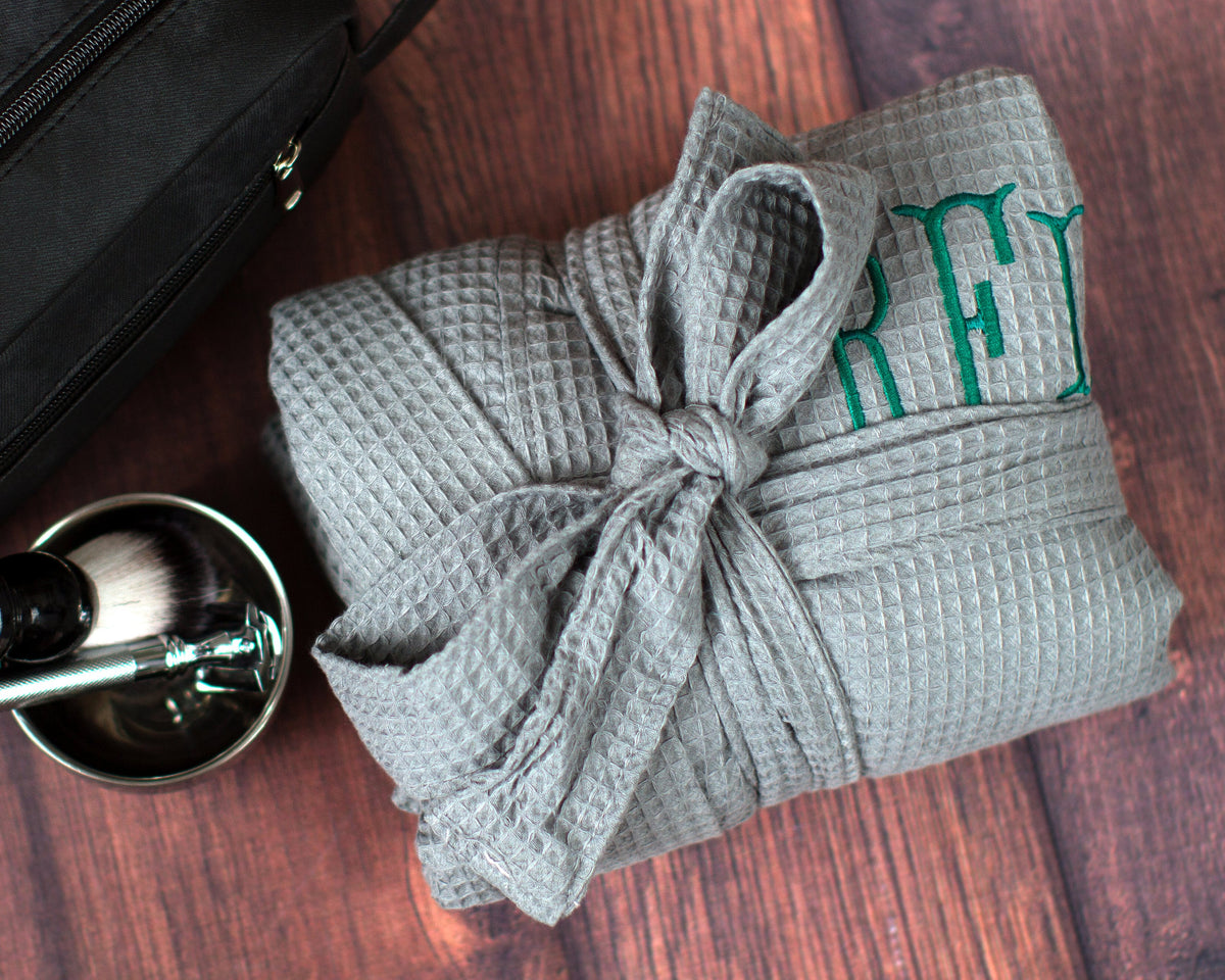 Men's Monogrammed Waffle Robe