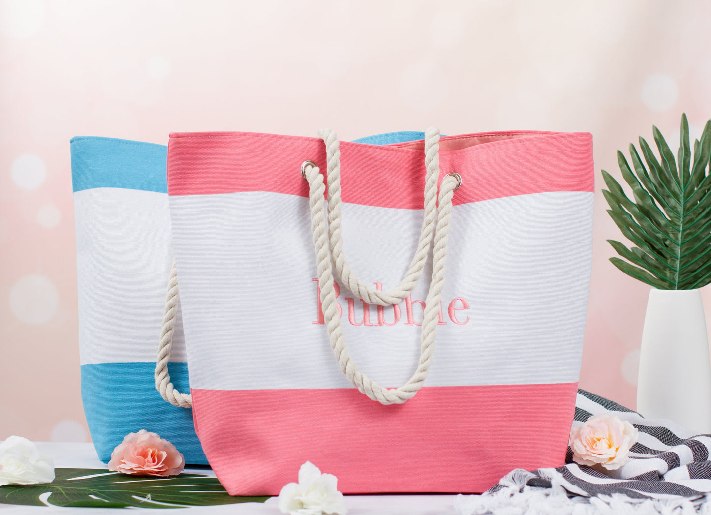 The Tide Pool Canvas Beach Tote — personalized canvas beach tote
