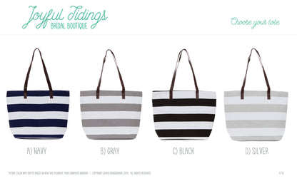 The Boardwalk Striped Canvas Tote
