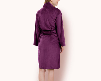 The Cocoa Velvet Fleece Robe — personalized velvet fleece robe
