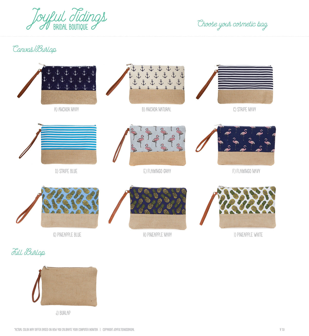 The Beach House Burlap Cosmetic Bag — personalized burlap cosmetic bag