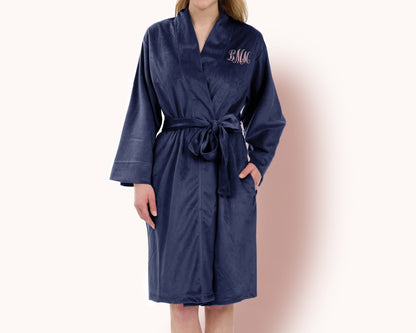 The Cocoa Velvet Fleece Robe — personalized velvet fleece robe