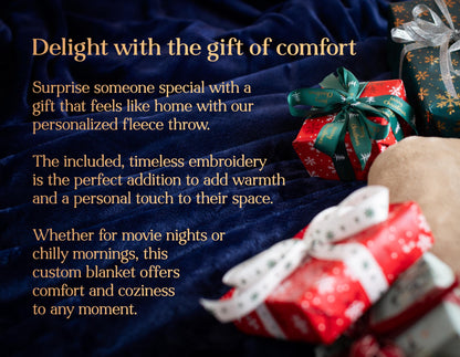 The Fireside Fleece Throw — personalized fleece throw blanket