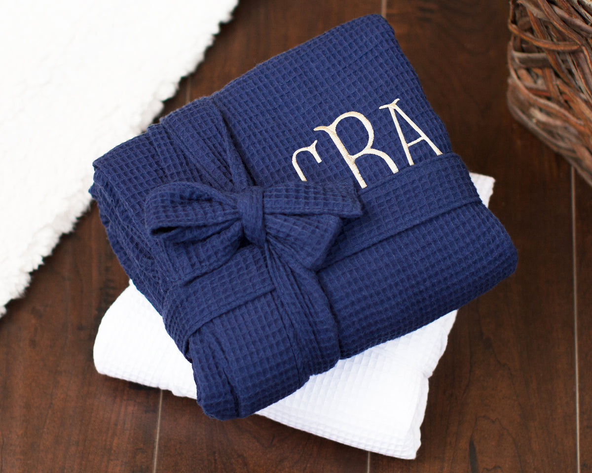 Men's Monogrammed Waffle Robe