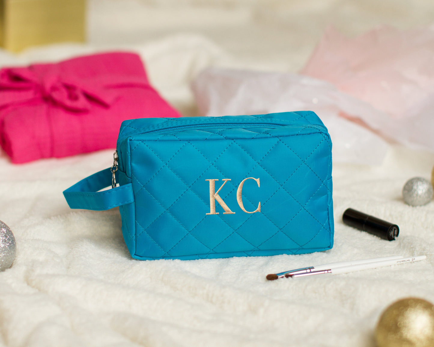 The Touch-Up Quilted Makeup Bag — personalized quilted makeup pouch