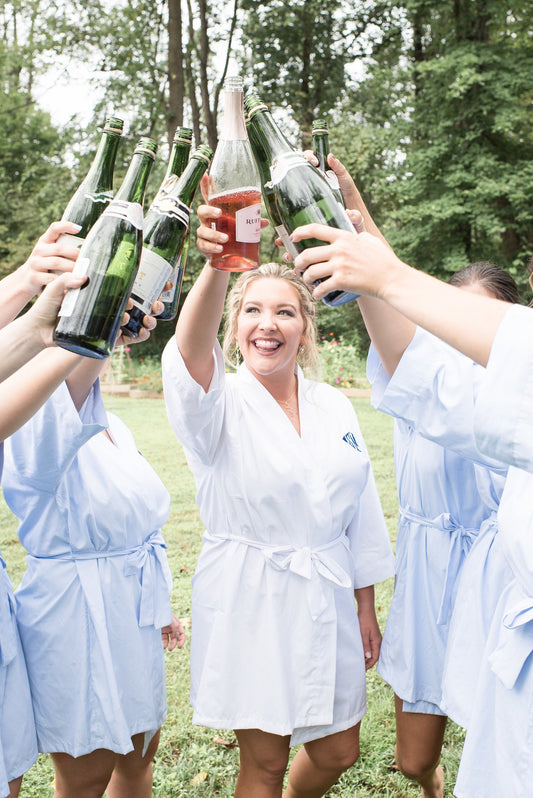 The Morning Light Oxford Cloth Robe — personalized oxford bridesmaid robe