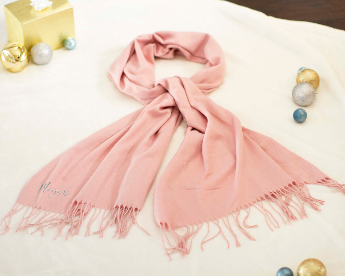 The Snow Day Pom-Pom Pashmina Scarf — personalized pom-pom pashmina scarf