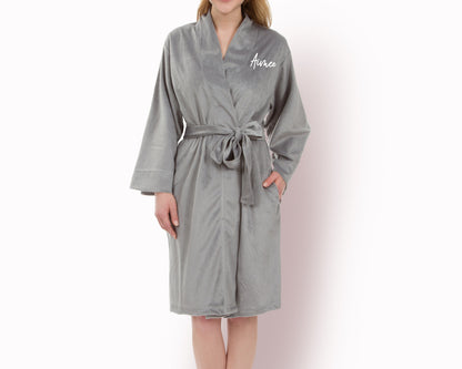 The Cocoa Velvet Fleece Robe — personalized velvet fleece robe
