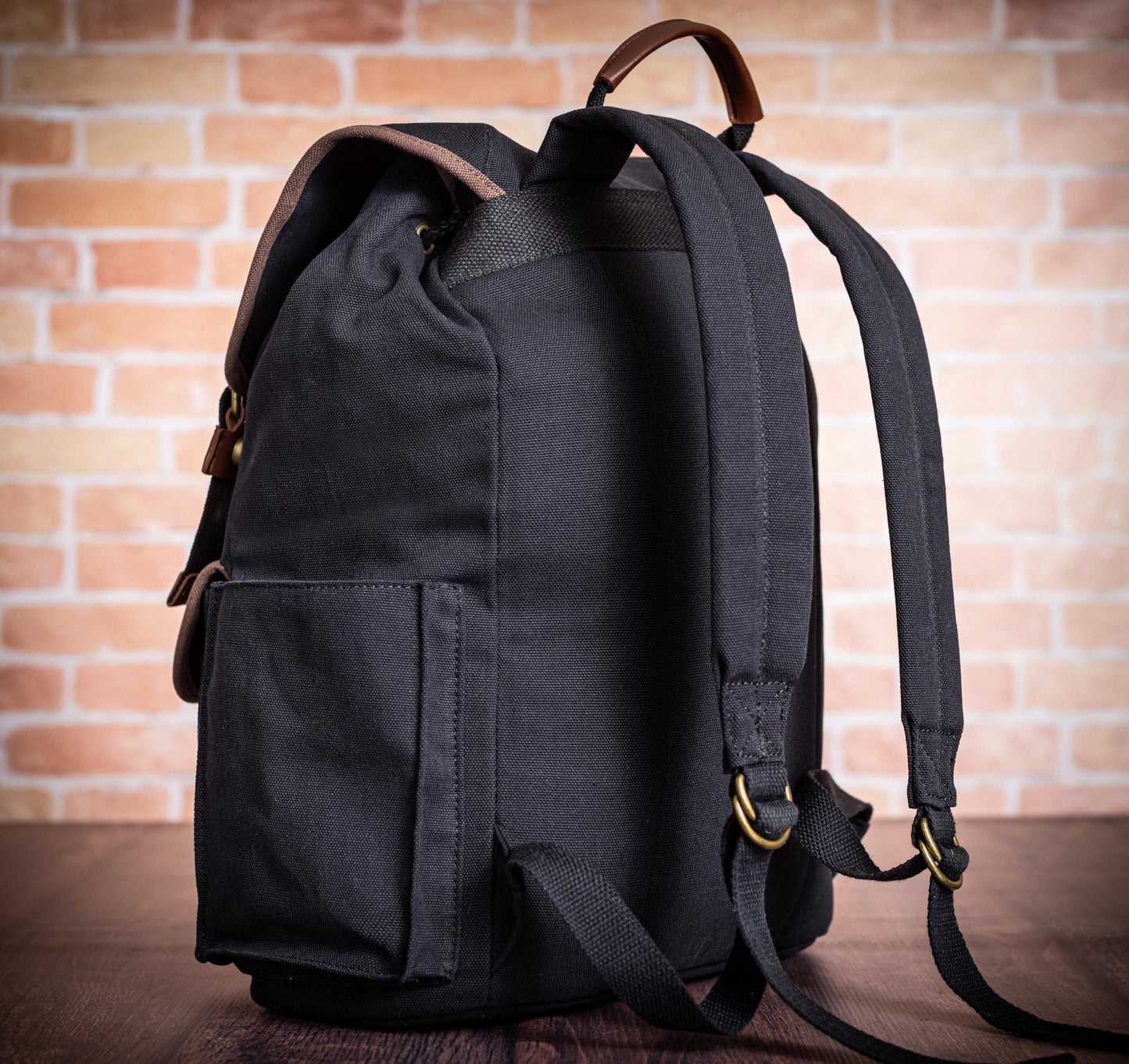 Canvas Rucksack Style Backpack with Laptop Sleeve