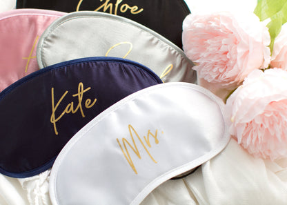 The Snooze Button Satin Sleep Mask — personalized satin sleep mask