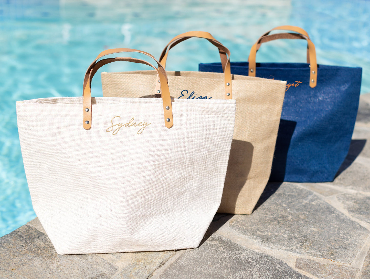 La Palapa Jute Beach Bags
