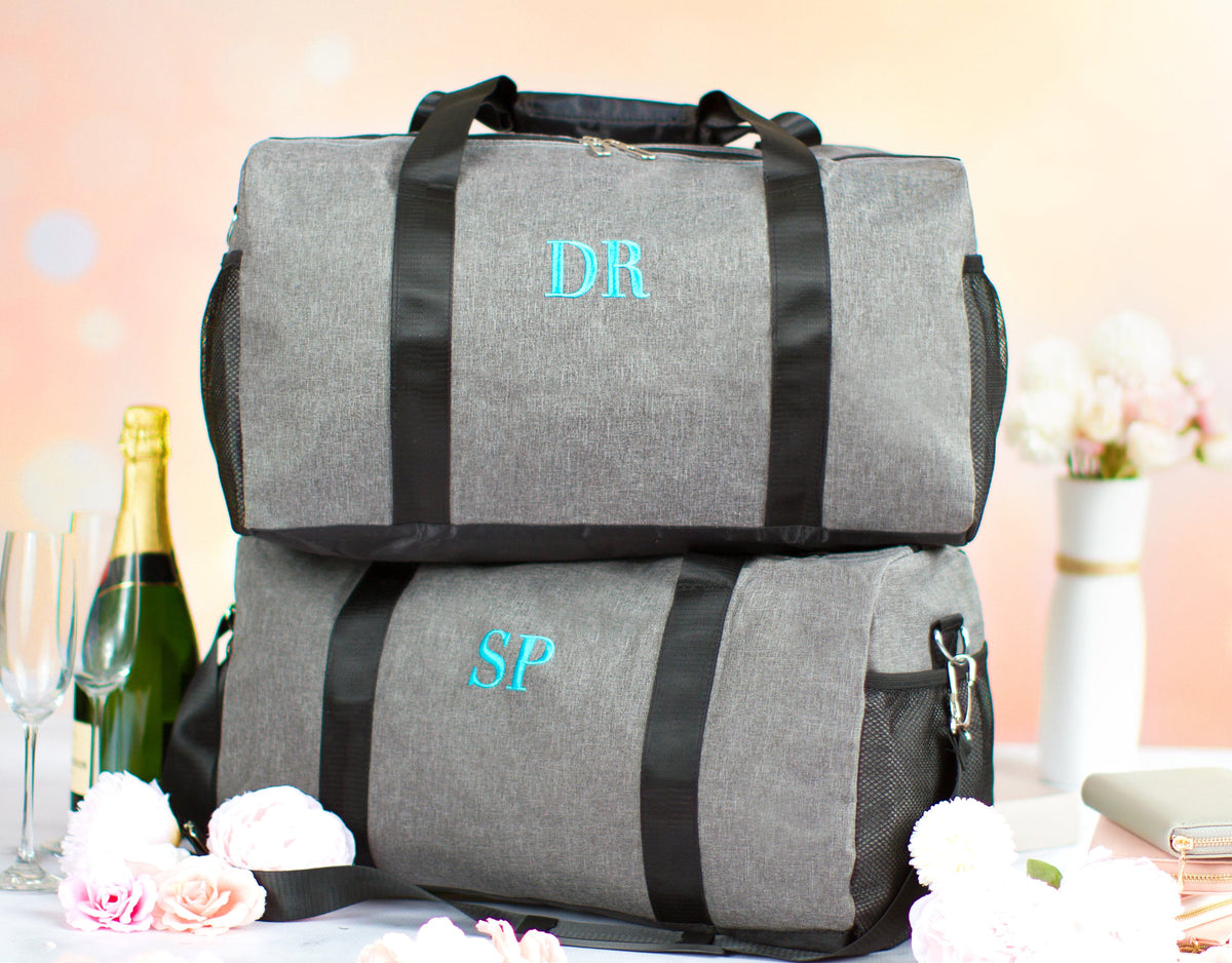The Jetsetter Heathered Travel Duffle — personalized heathered travel duffle
