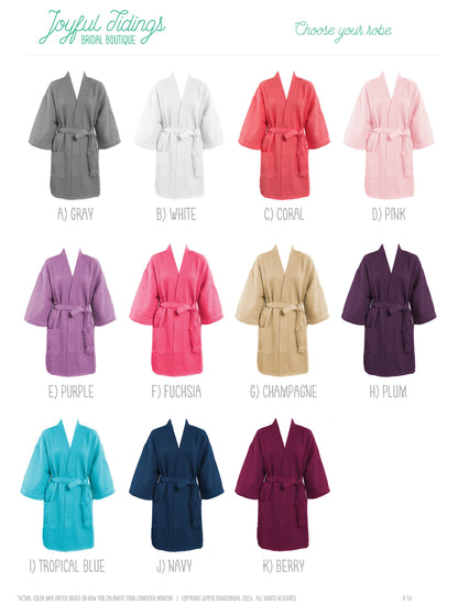 Classic Women's Knee-Length Waffle Robe