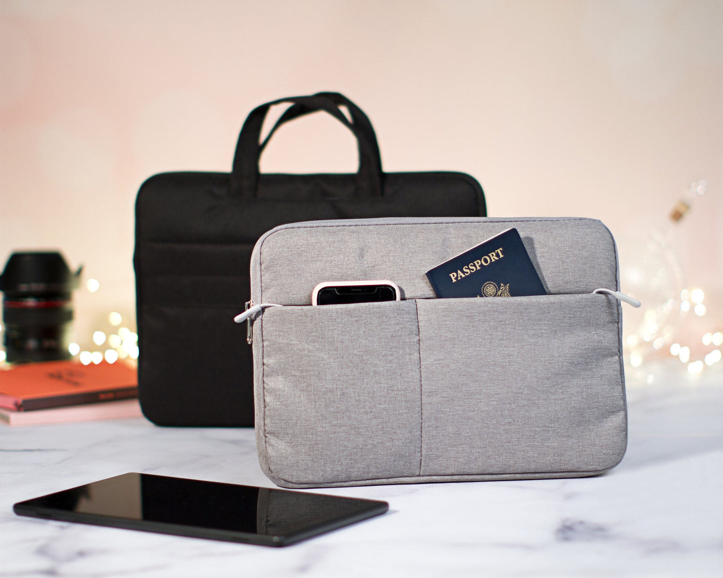 The Coffee Shop Laptop Sleeve — personalized laptop sleeve with pockets