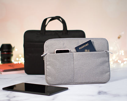 The Coffee Shop Laptop Sleeve — personalized laptop sleeve with pockets
