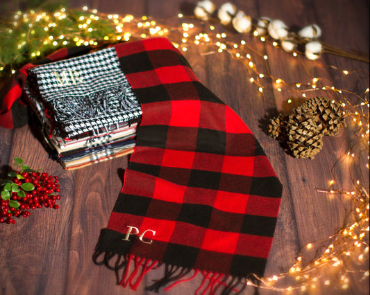 The Bonfire Plaid Scarf — personalized plaid scarf