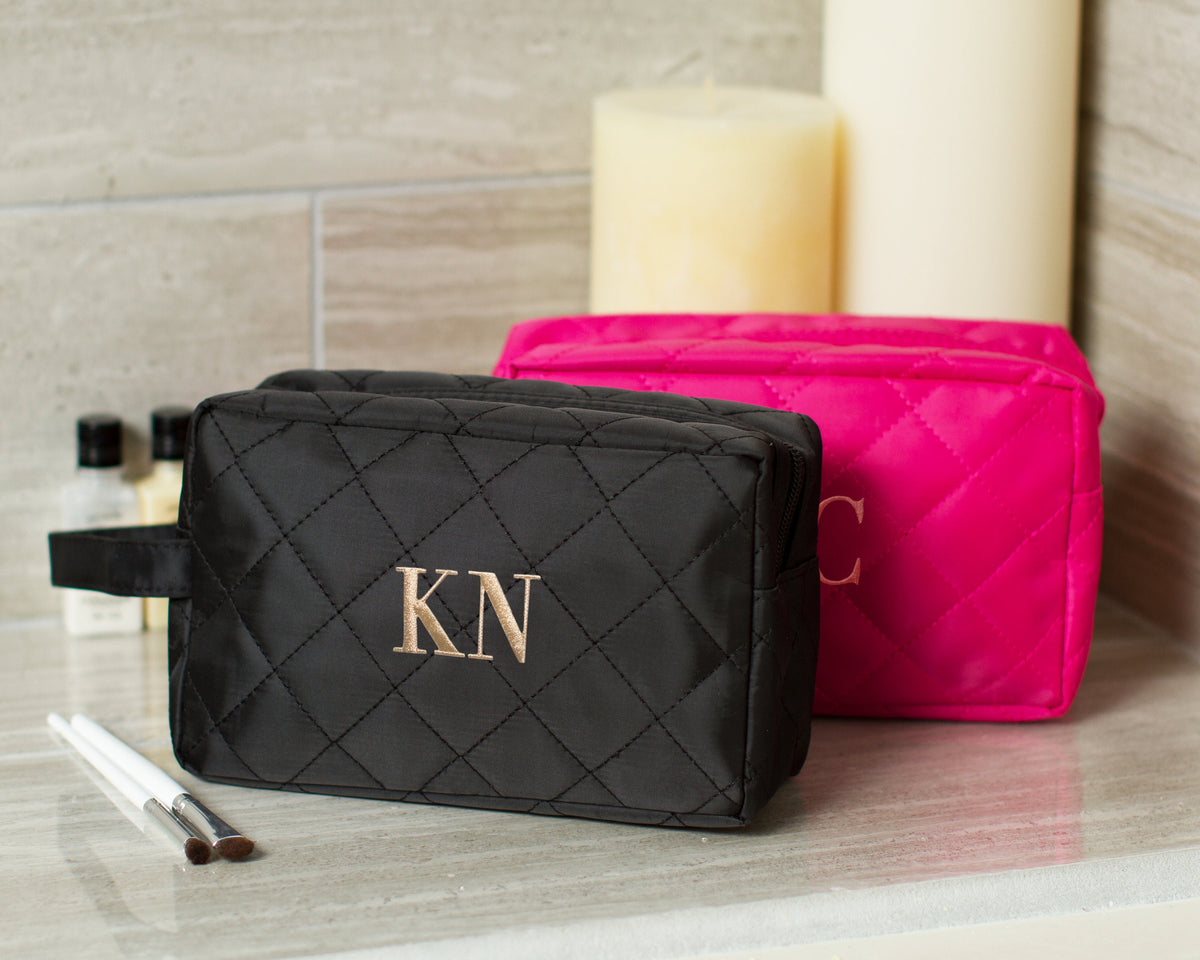 The Touch-Up Quilted Makeup Bag — personalized quilted makeup pouch