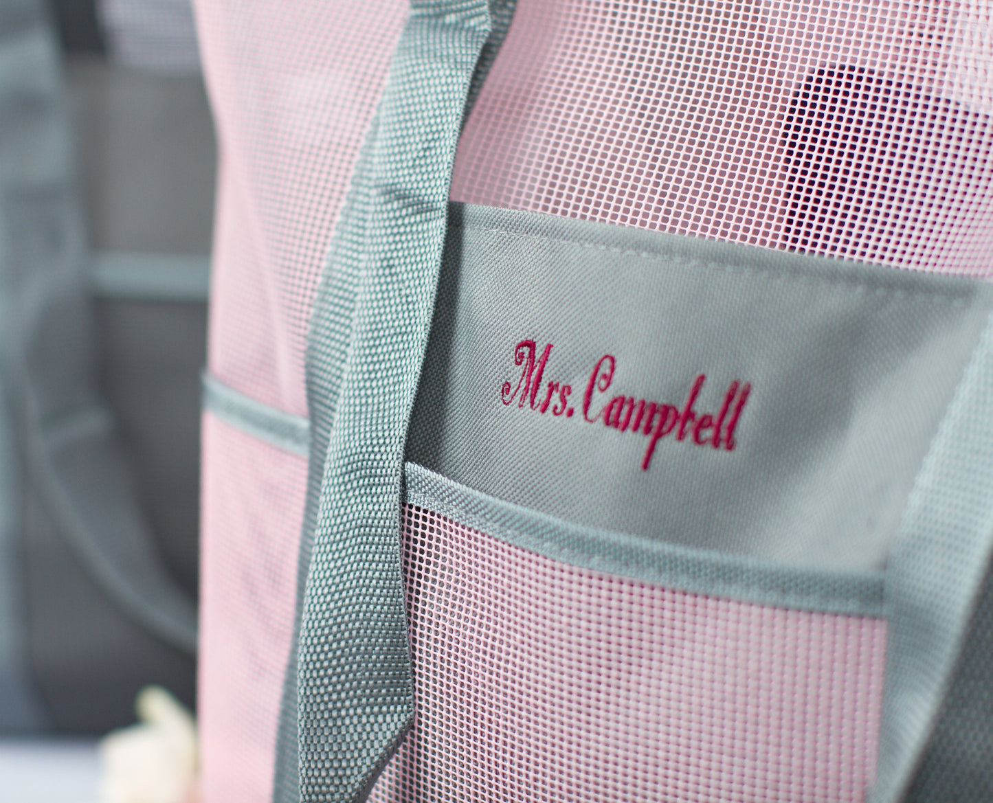 The Swim Meet Mesh Beach Tote — personalized mesh beach tote