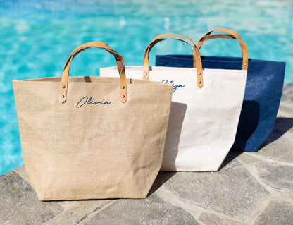 La Palapa Jute Beach Bags