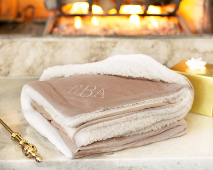 The Hearth Sherpa Fleece Blanket — personalized sherpa fleece throw
