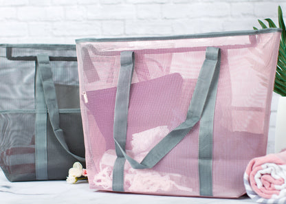The Swim Meet Mesh Beach Tote — personalized mesh beach tote