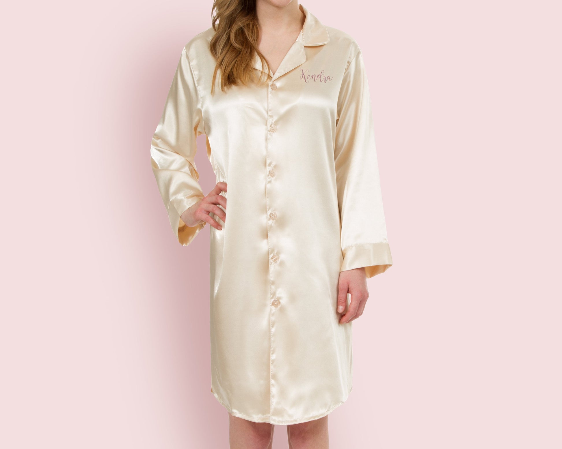 The Sleep-In Satin Nightshirt — personalized satin nightshirt