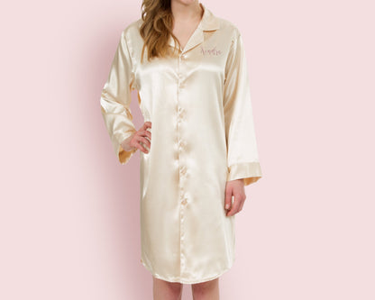 The Sleep-In Satin Nightshirt — personalized satin nightshirt