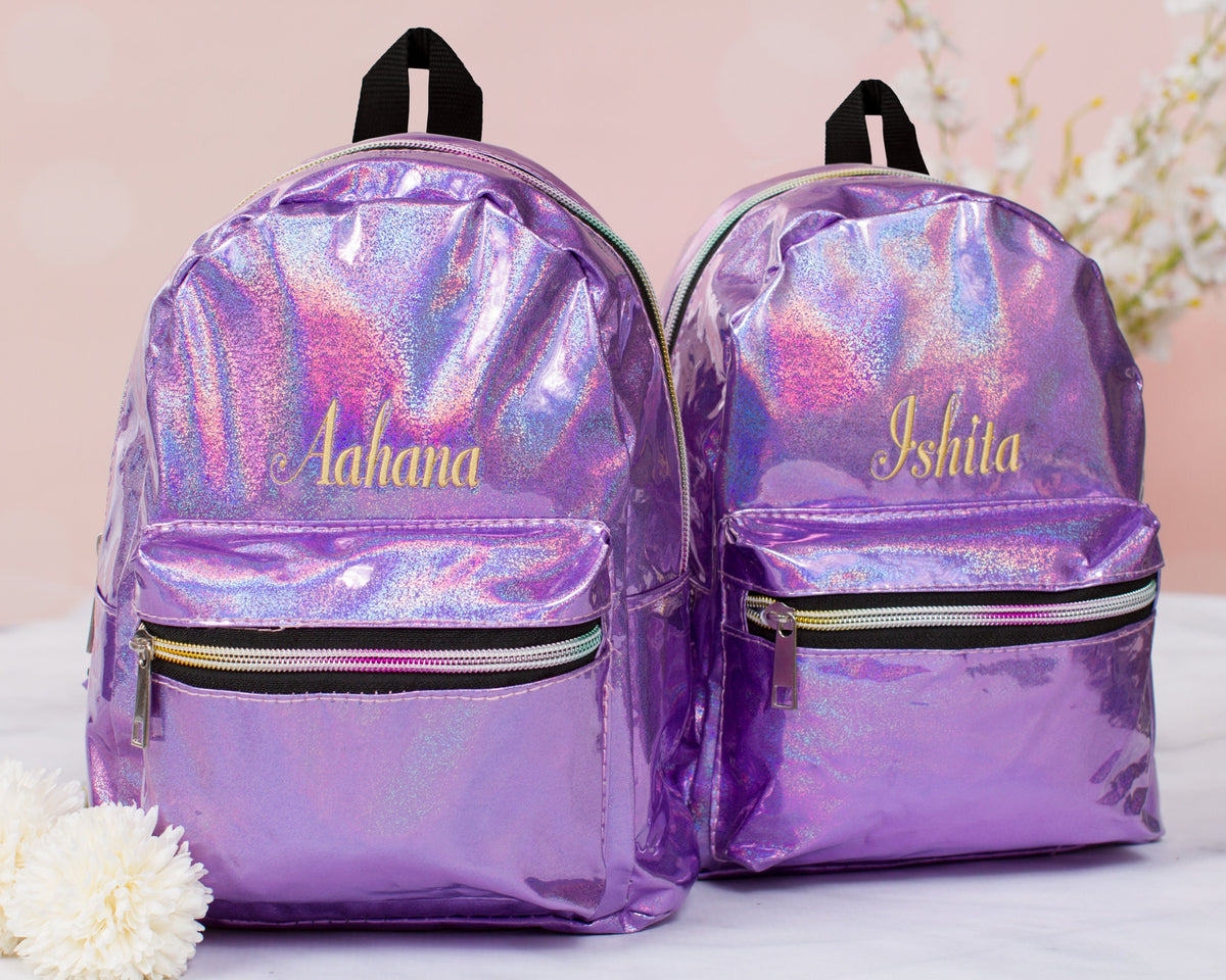 The Show-and-Tell Glitter Mini Backpack — personalized glitter mini backpack