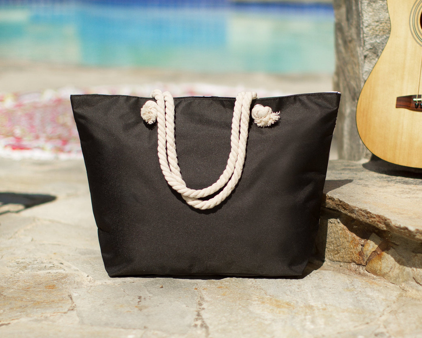The Souvenir Printed Beach Tote — personalized printed beach tote