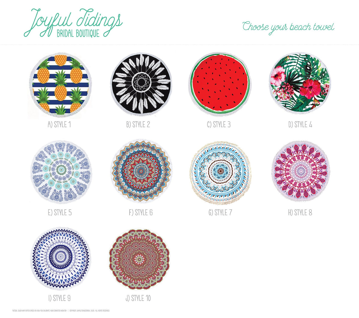 The Lazy River Round Fringe Beach Towel — personalized round beach towel