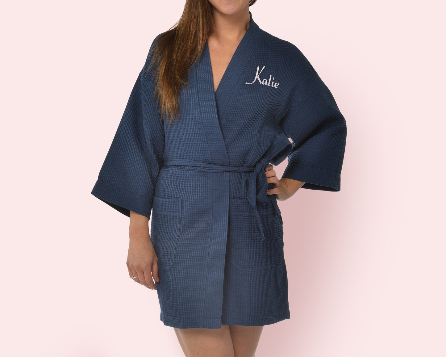 Classic Women's Knee-Length Waffle Robe