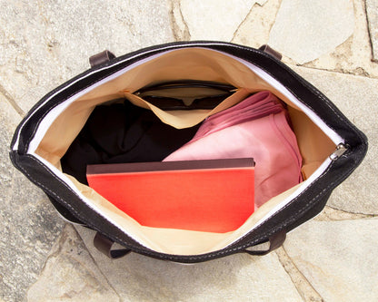 The Boardwalk Striped Canvas Tote