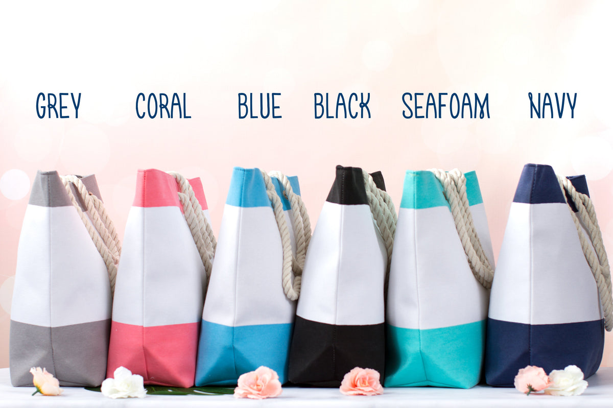 The Tide Pool Canvas Beach Tote — personalized canvas beach tote