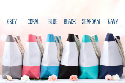 The Tide Pool Canvas Beach Tote — personalized canvas beach tote