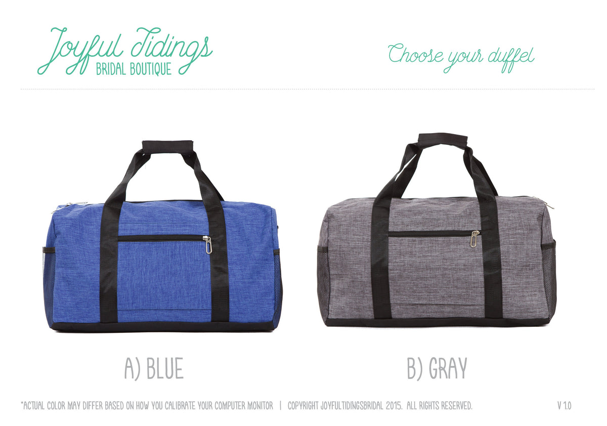 The Jetsetter Heathered Travel Duffle — personalized heathered travel duffle
