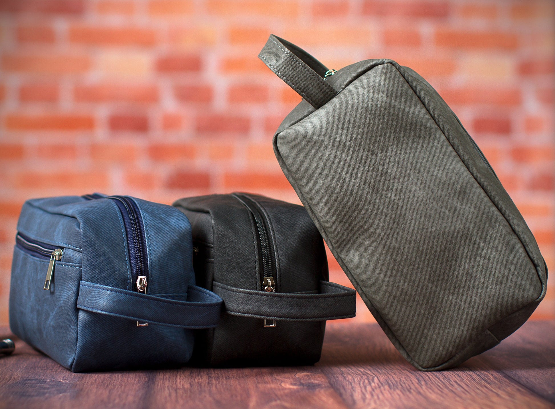 The Roadhouse Faux-Leather Dopp Kit — personalized faux-leather dopp kit
