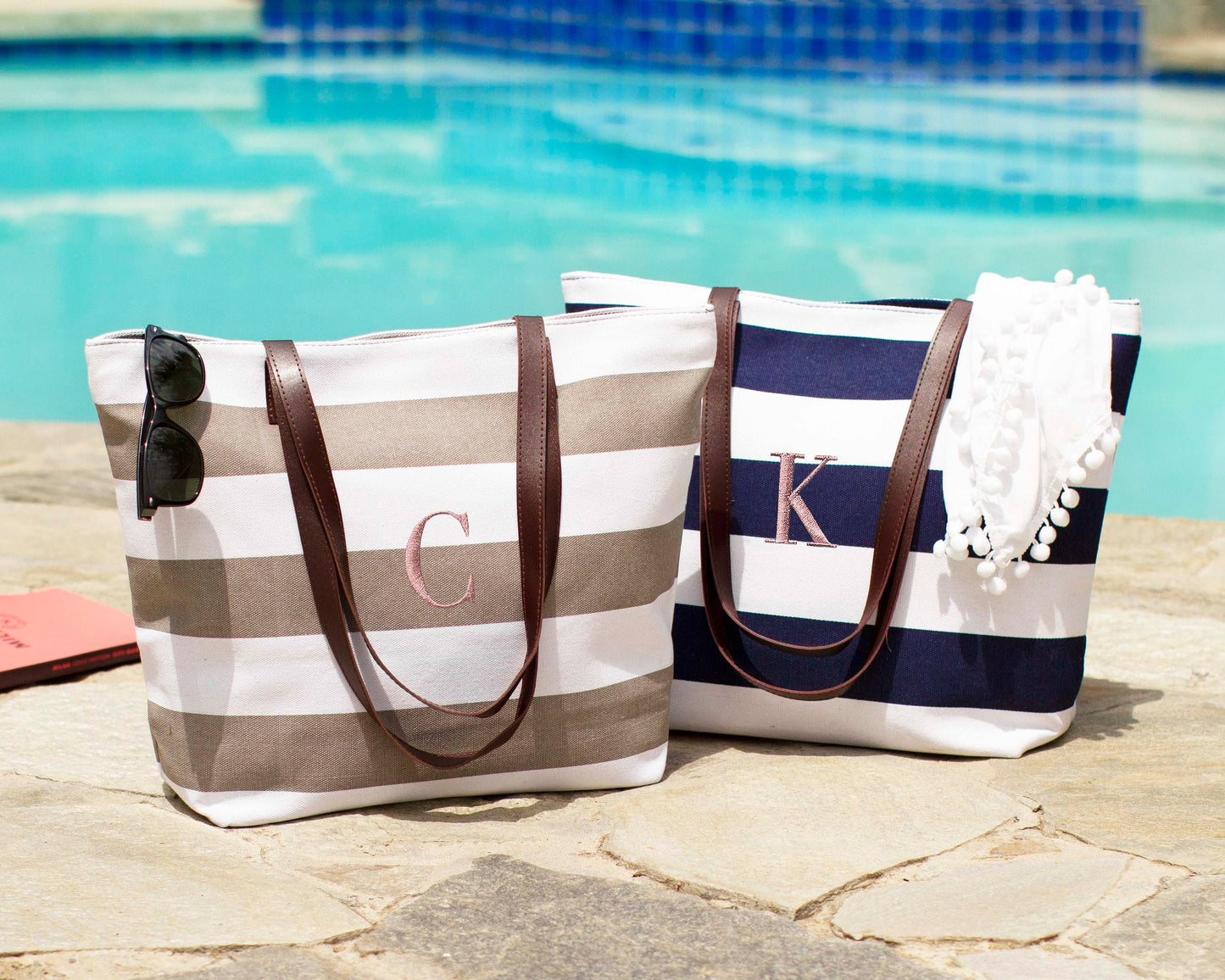 The Boardwalk Striped Canvas Tote