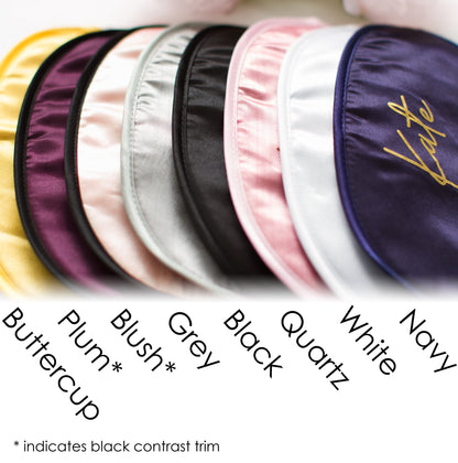 The Snooze Button Satin Sleep Mask — personalized satin sleep mask