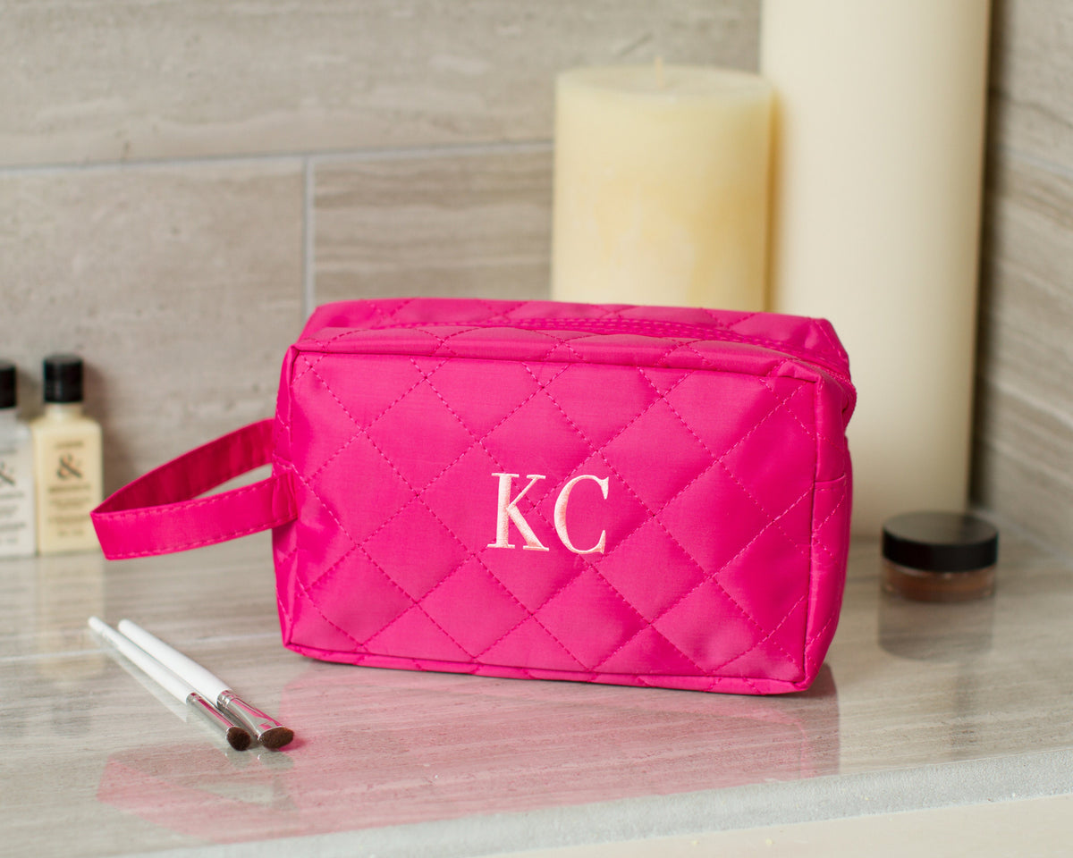 The Touch-Up Quilted Makeup Bag — personalized quilted makeup pouch