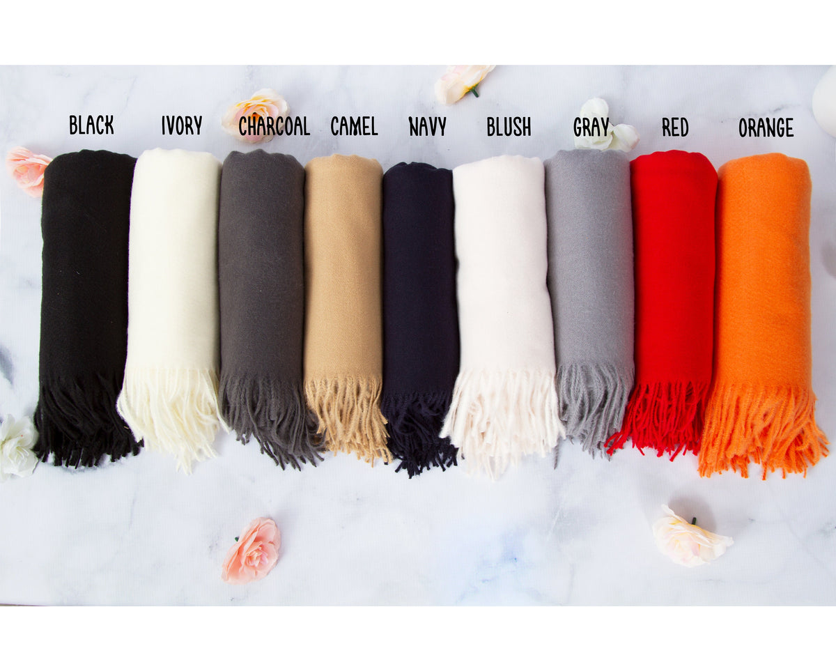 The First Frost Plush Pashmina Scarf — personalized plush pashmina scarf