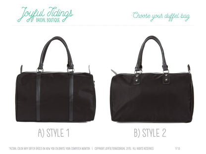 The Girls' Trip Nylon Duffle — personalized black nylon duffle