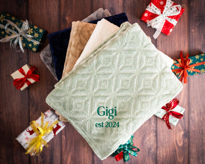 The Fireside Fleece Throw — personalized fleece throw blanket