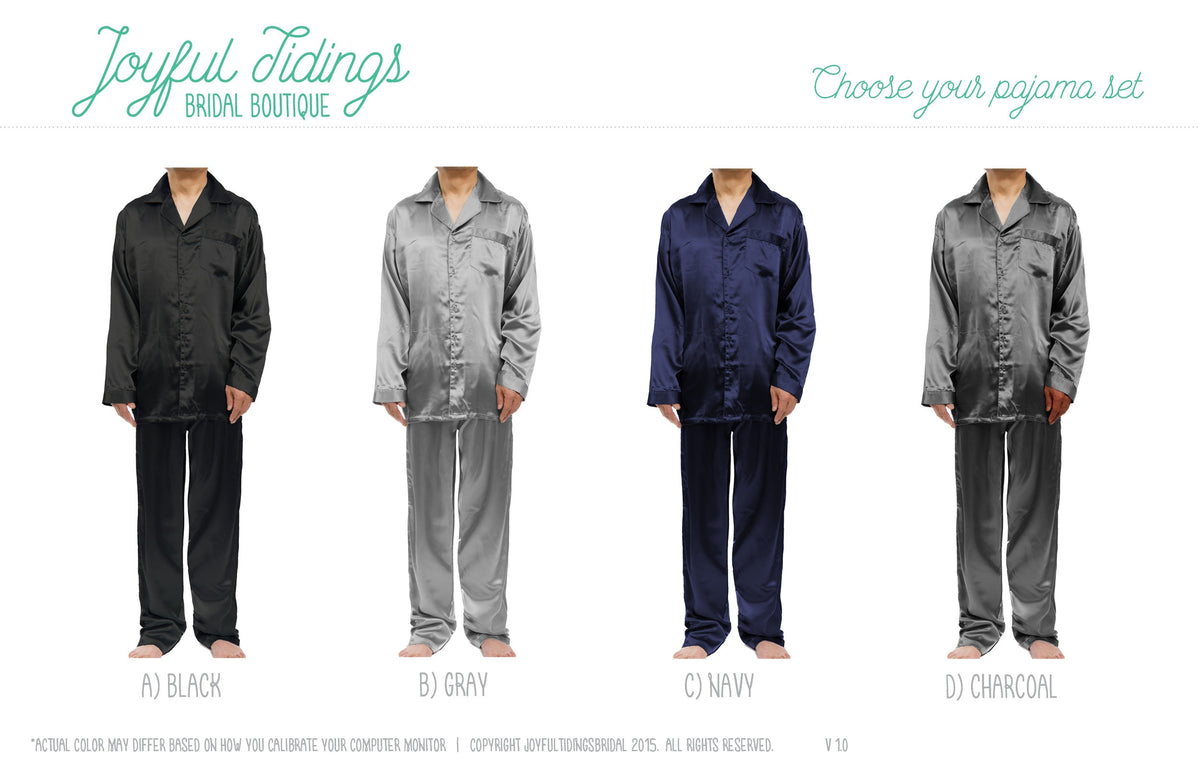 The Lights Out Men's Satin Pajama Set — personalized men's satin pajamas