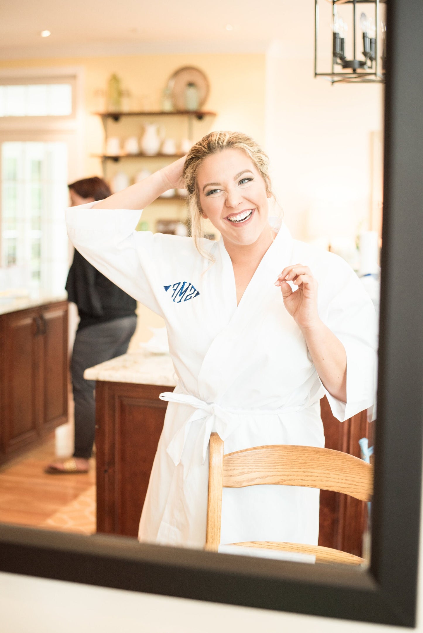 The Morning Light Oxford Cloth Robe — personalized oxford bridesmaid robe